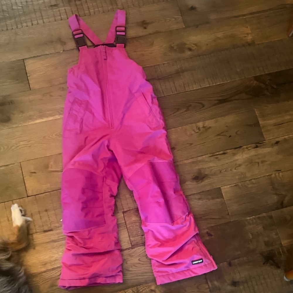 Lands' End Bright Pink Kids snow suit snow bib Overalls